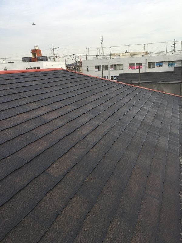 静岡県浜松市　屋根塗装　屋根板金工事　縁切り　タスペーサー